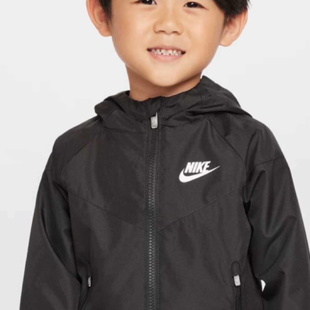 NIKE Toddlers Fleece Lining Black Zip Up Hooded Jacket | 2T